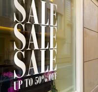 Winkelverkoop etalage sticker