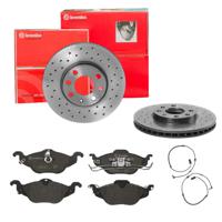 Remmenset, remschijf BREMBO, Remschijftype: Geperforeerd / Geventileerd, Inbouwplaats: Vooras, u.a. für Opel, Vauxhall