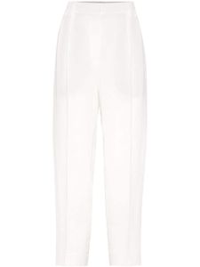 Brunello Cucinelli pantalon court à taille haute - Blanc