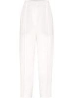 Brunello Cucinelli pantalon court à taille haute - Blanc