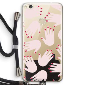 Hands pink: Huawei Ascend P8 Lite (2017) Transparant Hoesje met koord