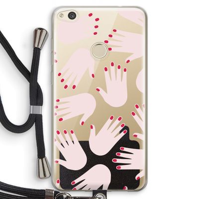 Hands pink: Huawei Ascend P8 Lite (2017) Transparant Hoesje met koord