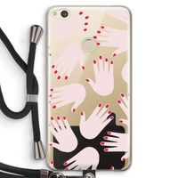 Hands pink: Huawei Ascend P8 Lite (2017) Transparant Hoesje met koord