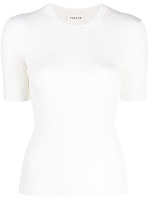 P.A.R.O.S.H. t-shirt en maille nervurée - Tons neutres