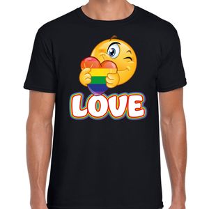 Gay Pride shirt - love - regenboog - heren - zwart