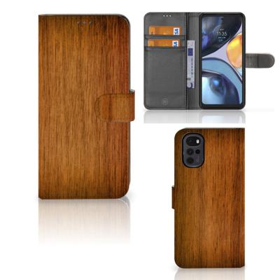 Motorola Moto G22 | Book Style Case | Donker Hout