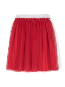 Il Gufo jupe en tulle à taille à paillettes - Rouge