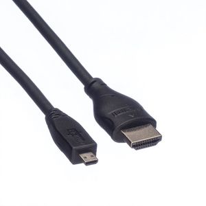 ROLINE HDMI High Speed Kabel met Ethernet, HDMI M - Micro HDMI M, 2 m