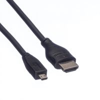 ROLINE HDMI High Speed Kabel met Ethernet, HDMI M - Micro HDMI M, 2 m - thumbnail