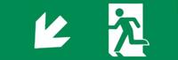 Noodverlichting richting Pijl Links Omlaag 300x100mm - Sticker Noodverlichting richting Pijl Links Omlaag 300x100mm - Sticker