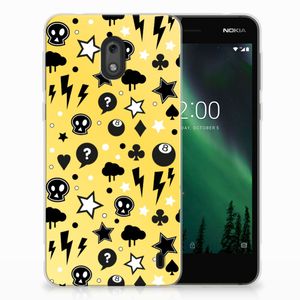 Silicone Back Case Nokia 2 Punk Geel