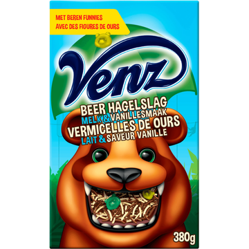 Venz Rimboe Beer Hagelslag Melk & Vanillesmaak 380 g bij Jumbo