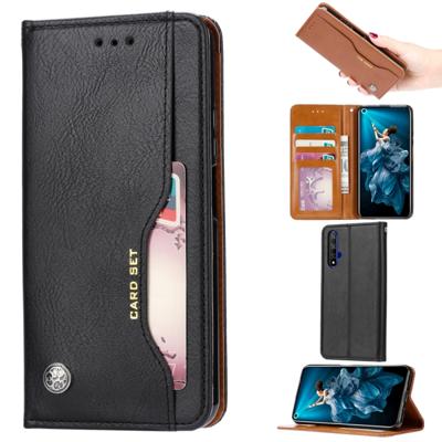 Knead huidtextuur horizontaal Flip lederen case voor Huawei Honor 20 met foto frame & houder & kaartsleuven & portemonnee (zwart)
