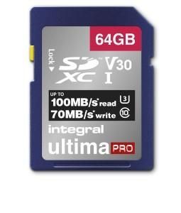 Integral SD geheugenkaart V30 UltimaPro SDXC 64GB klasse 10