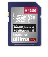 Integral SD geheugenkaart V30 UltimaPro SDXC 64GB klasse 10 - thumbnail