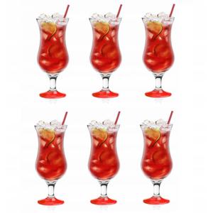 Cocktail glazen - 6x - 420 ml - rood - glas - pina colada glazen