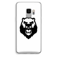 Angry Bear (white): Samsung Galaxy S9 Transparant Hoesje - thumbnail