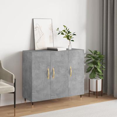 Dressoir 90x34x80 cm bewerkt hout betongrijs