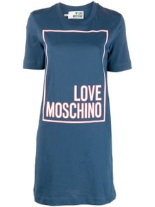 Love Moschino robe courte à logo imprimé - Bleu