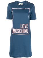 Love Moschino robe courte à logo imprimé - Bleu - thumbnail