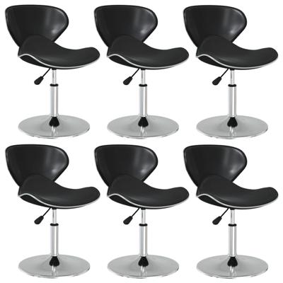 Eetkamerstoelen 6 st kunstleer zwart