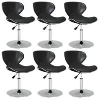 Eetkamerstoelen 6 st kunstleer zwart