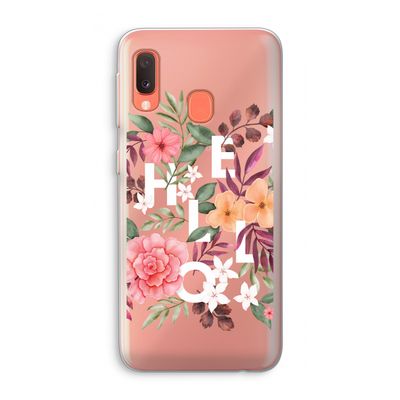 Hello in flowers: Samsung Galaxy A20e Transparant Hoesje
