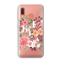 Hello in flowers: Samsung Galaxy A20e Transparant Hoesje