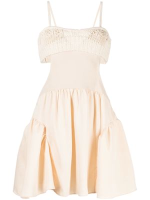 Goen.J robe à empiècement en crochet - Tons neutres