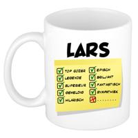 Naam mok Lars - wit - top gozer - keramiek - 300 ml - cadeau collega beker Naam mok Lars - wit - top gozer - keramiek - 300 ml - cadeau collega beker