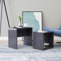 Salontafelset 48x30x45 cm spaanplaat hoogglans grijs