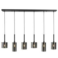 Highlight HanglampDiverso zwart 6-lichts met smoke glas - H5413.01