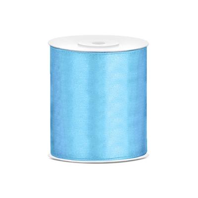 Hobby/knutsel satijnen sierlint - lichtblauw - 10 cm x 25 mtr - cadeau lint Hobby/knutsel satijnen sierlint - lichtblauw - 10 cm x 25 mtr - cadeau lint