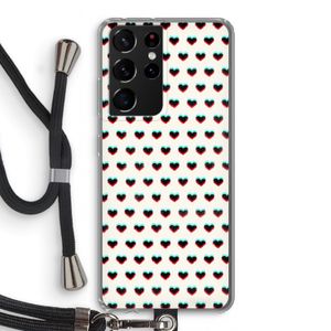 Hartjes: Samsung Galaxy S21 Ultra Transparant Hoesje met koord