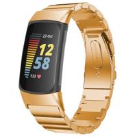 Fitbit Charge 5 Stalen Schakel Band - Rose Goud Fitbit Charge 5 Stalen Schakel Band - Rose Goud