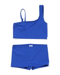 HEMA Kinderbikini Rib Blauw (blauw)