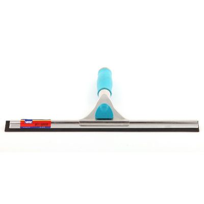 Raamtrekker blauw met natuur rubberen strip en ergonomische soft grip 35 cm
