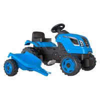 Smoby Farmer XL Traptractor met Trailer Blauw