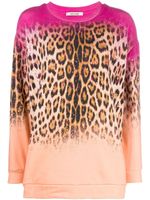 Roberto Cavalli sweat à imprimé léopard - Orange