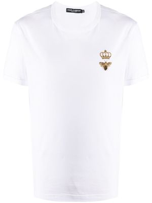 Dolce & Gabbana t-shirt à détail brodé - Blanc