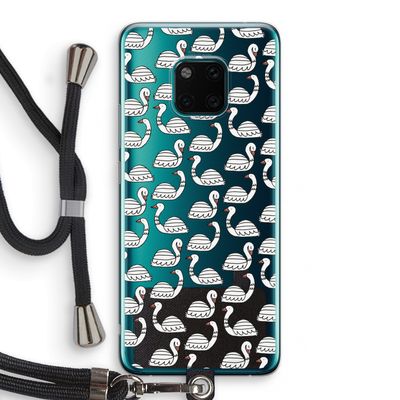Zwanen: Huawei Mate 20 Pro Transparant Hoesje met koord