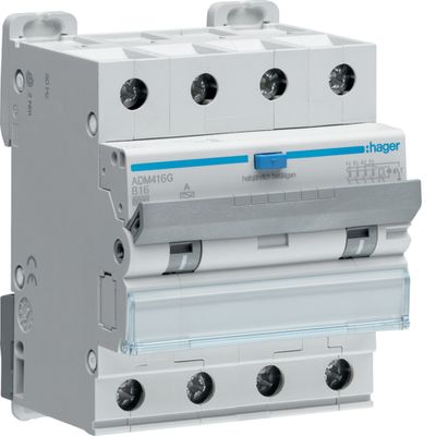 Hager ADM416G aardlekautomaat 4-polig B-16A 30mA