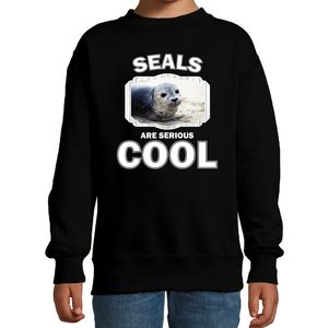 Dieren grijze zeehond sweater zwart kinderen - seals are cool trui jongens en meisjes