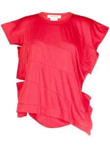 Comme Des Garçons t-shirt asymétrique à design d'empiècements - Rouge