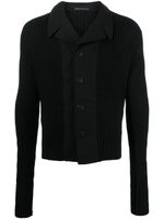 Yohji Yamamoto cardigan en laine à col à revers - Noir - thumbnail