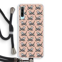 Zwarte poes: Huawei P Smart Pro Transparant Hoesje met koord