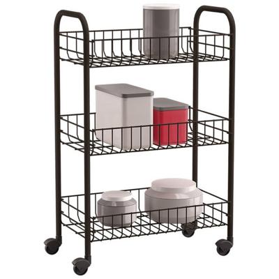 Tomado-Metaltex siena keukentrolley met wielen 41x23x63 cm zwart