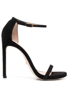 Stuart Weitzman sandales Nudist Curve 120 mm en daim - Noir