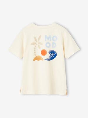 Jongensshirt met maxi motief op de achterkant ecru