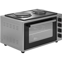 Wiggo WMO-E4562H(G) - Vrijstaande oven met kookplaat 2000W - 45 liter - Rvs - thumbnail